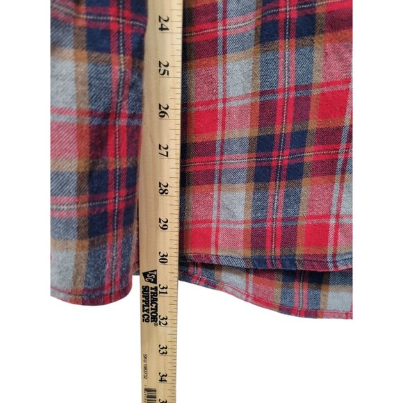 Eddie Bauer Men XXL Plaid Heavy Button-Up Shirt Long Sleeve Work Street Wear Red - Picture 8 of 13